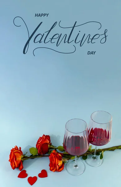 Buon San Valentino Carta Banner Online Biglietto Auguri Flat Lay — Foto Stock