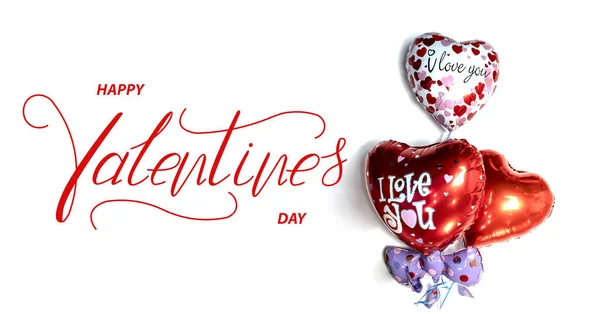 Feliz San Valentín Tarjeta Felicitación Con Globos Para Día San — Foto de Stock