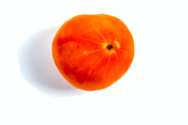 Lager Foto Närbild Gul Orange Tomat Isolerad Vit Bakgrund — Stockfoto