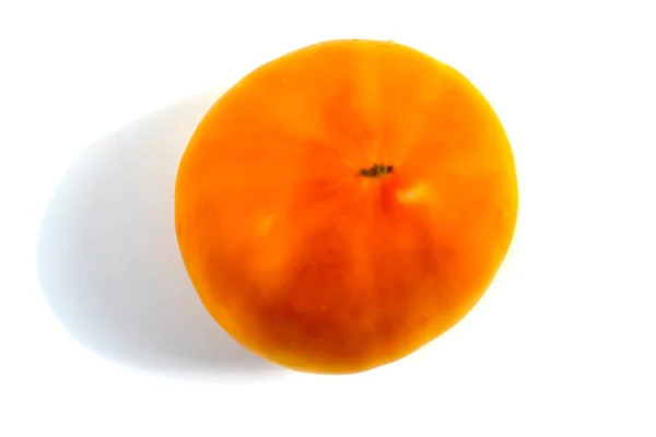Stock Fotka Closeup Yellow Orange Tomato Isolated White Background — Stock fotografie