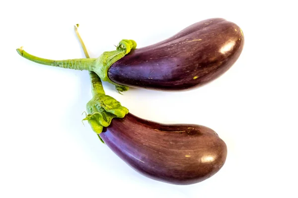 Isolé Sur Fond Blanc Aubergine Agriculture Récolte — Photo