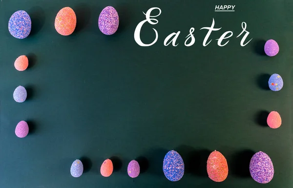 Happy Easter Flat Lay Internet Banner Copy Space Easter — Stock Photo, Image