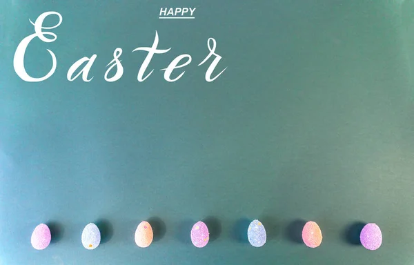 Happy Easter Flat Lay Internet Banner Copy Space Easter — Stock Photo, Image