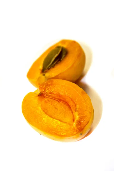 Isolated White Apricot Background — Stock Photo, Image