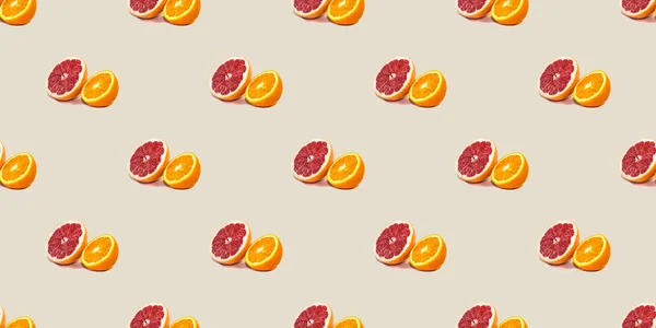 Seamless Pattern Lemon Orange Grapefruit — Stock Photo, Image