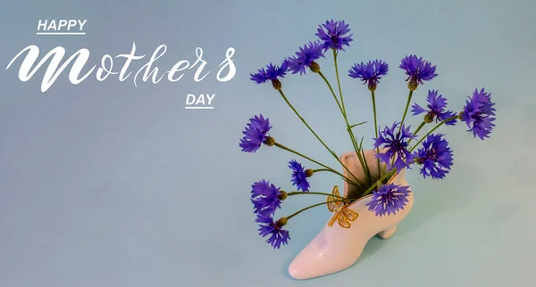 Happy Mother Day Flat Lay Banner Congratulations Mother Day — Stock Photo, Image