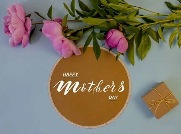 Happy Mother Day Flat Lay Banner Congratulations Mother Day — Stock Photo, Image