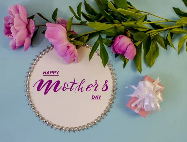 Happy Mother Day Flat Lay Banner Congratulations Mother Day — Stock Photo, Image