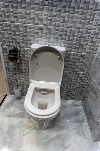 Toilet Het Toilet Grijze Achtergrond — Stockfoto
