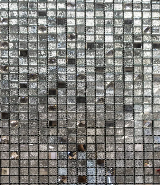 Fundo Textura Telha Cerâmica Mosaic Cor Prata — Fotografia de Stock