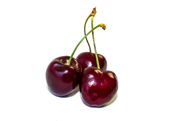 Terisolasi Latar Belakang Cherry Putih — Stok Foto