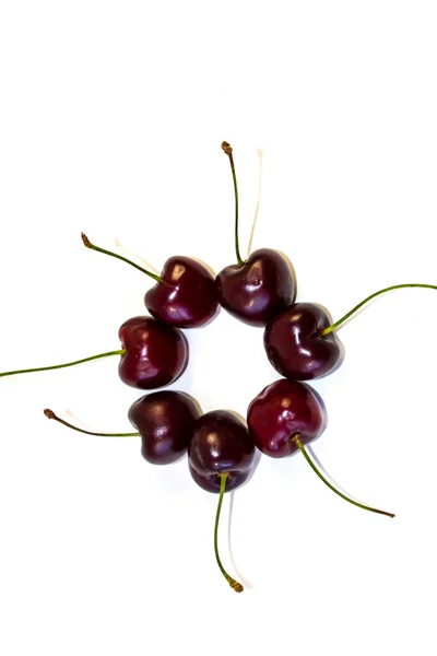 Isolated White Cherry Background — Stock Photo, Image