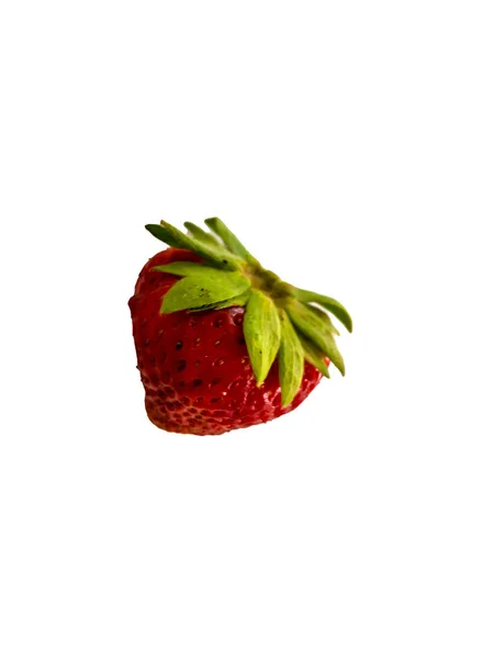 Απομονωμένο Λευκό Φόντο Φράουλας — Φωτογραφία Αρχείου