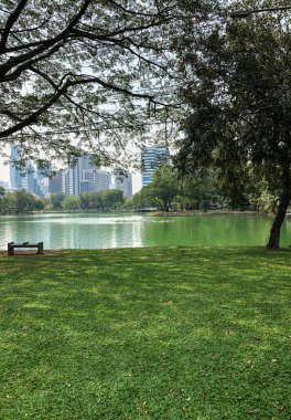 Bangkok 'ta gölü olan şehir parkı