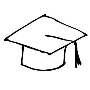 el çizimi mezuniyet şapkası, okul temasının tasarım unsuru