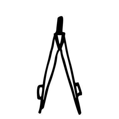 Okul ve okul çocukları teması üzerine bir pusula tasarımı unsurunun el çizimi, doodle