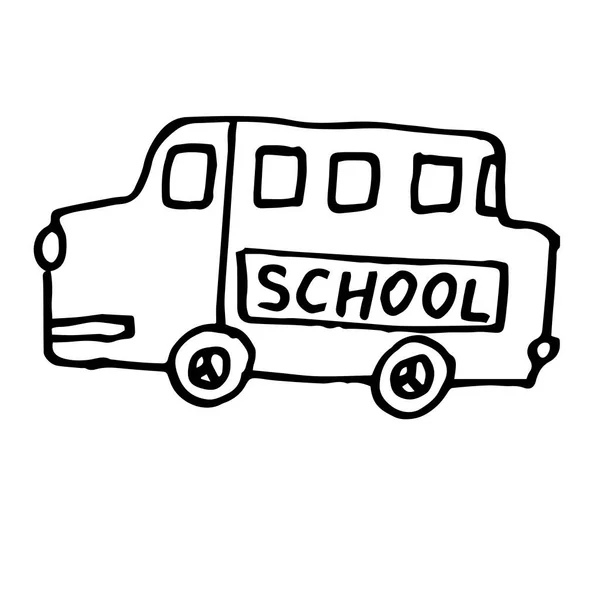 Dibujo Mano Elemento Diseño Autobús Escolar Sobre Tema Escuela Los — Vector de stock