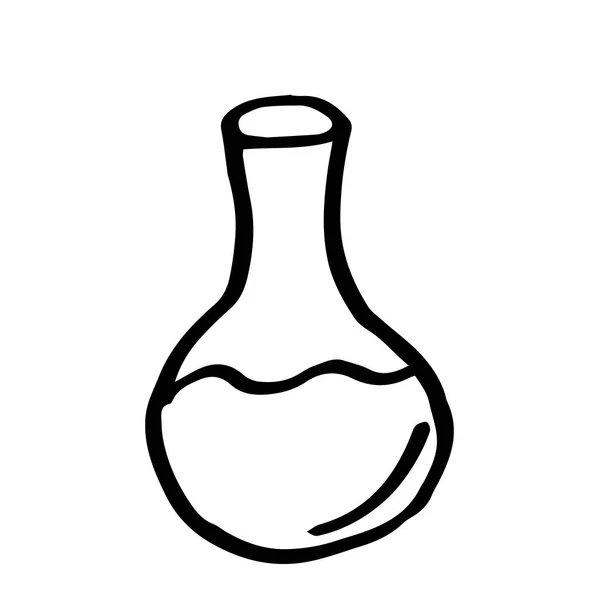 Elemento Diseño Del Vaso Precipitados Dibujo Mano Sobre Tema Escuela — Vector de stock