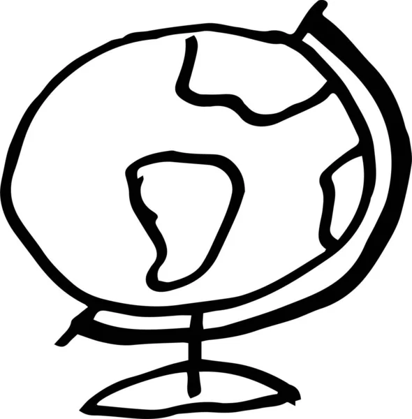 Hand Drawing Doodle Globe Design Element School Theme — Stock Vector