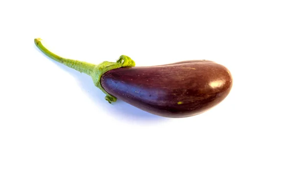 Απομονώνονται Λευκό Φόντο Aubergine — Φωτογραφία Αρχείου