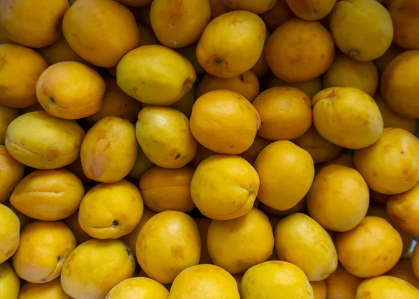 Photo Lot Apricots Counter Store — Stock Photo, Image