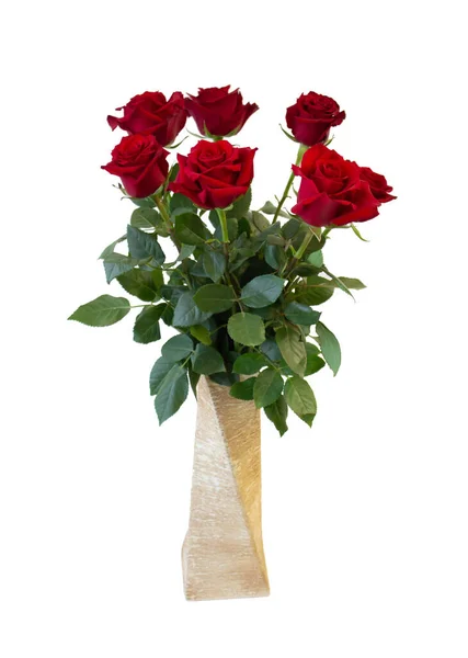 Изолированные Белом Фоне Красные Цветы Розы — стоковое фото