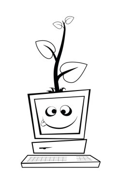 Bilgisayar bir genç ağaç