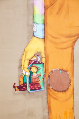 duvar sanat eseri Os Gemeos, Heerlen, Hollanda
