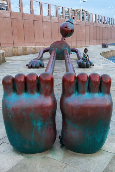 Skulptur på stranden i Scheveningen, Nederländerna — Stockfoto