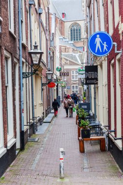 alley in the old town of Leiden, Netherlands