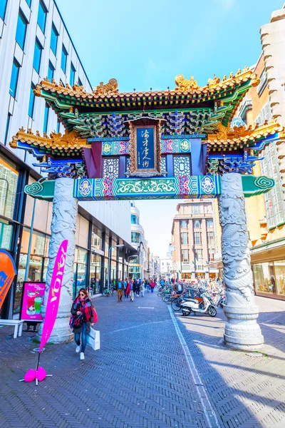Πύλη της chinatown σε Χάγη, Ολλανδία — Φωτογραφία Αρχείου