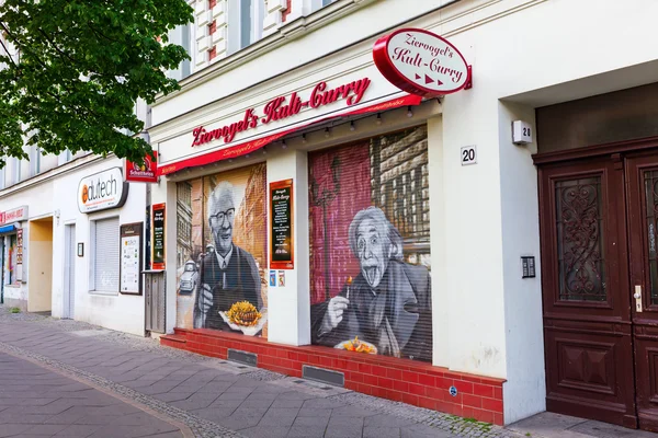 Unikátní Currywurst shop v Berlíně, Německo — Stock fotografie