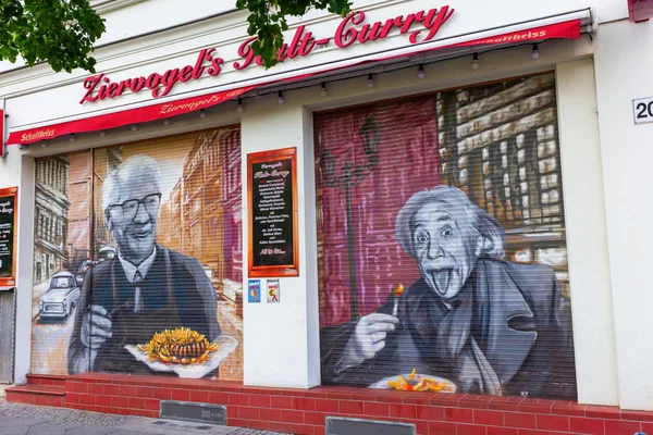Unikátní Currywurst shop v Berlíně, Německo — Stock fotografie