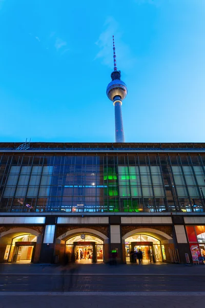 Television Tower in Berlin, Germany, at night — Stock Photo, Image