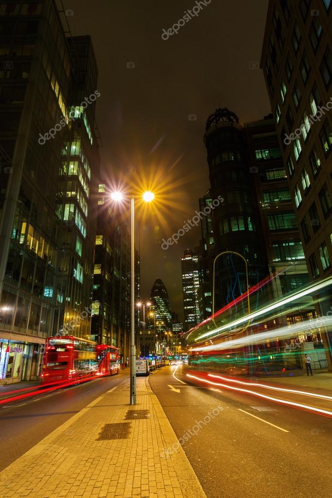 Street View In The City Of London At Night Stock Editorial Photo C Madrabothair