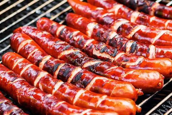 Crispy grilled sausages — Stock Photo, Image