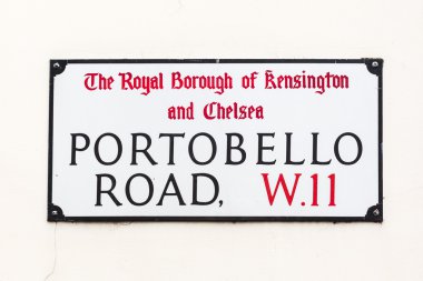Londra'daki Portobello yolu sokak tabelası