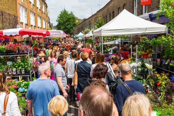 Columbia Road Flower Market w Tower Hamlets, Londyn, Wielka Brytania — Zdjęcie stockowe