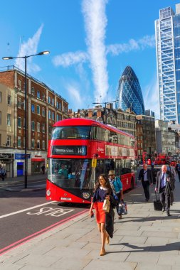 Londra'daki Bishopsgate sokak manzarası, Londra, İngiltere