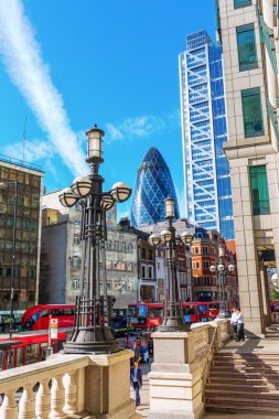 Londra'daki Bishopsgate sokak manzarası, Londra, İngiltere