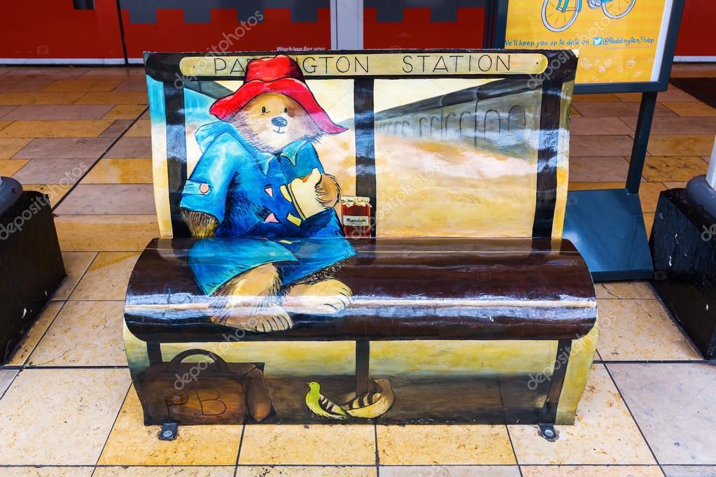 Paddington bear bench Paddington Bear bench at Paddington station in