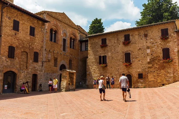 Centrum města San Gimignano, Toskánsko, Itálie — Stock fotografie