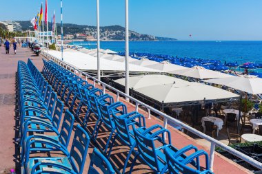 Fransa 'nın Nice şehrinde gezinti güvertesi