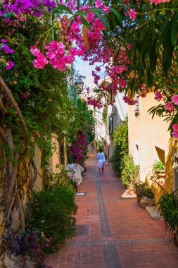 alley in the old town of Antibes, France clipart