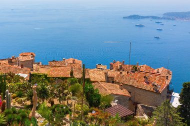 Cote dazur üzerinde Eze exotique bahçeden görünümü
