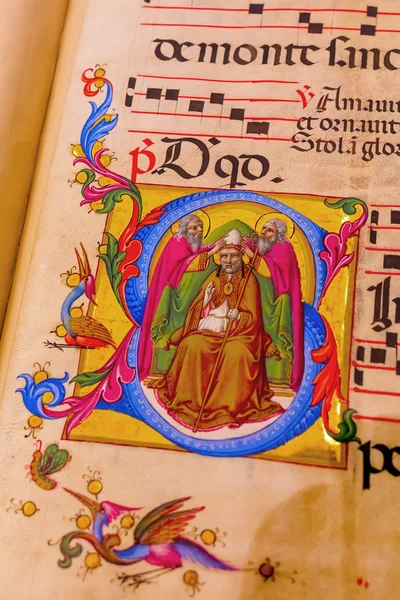 Siena Katedrali müzesinde antik kitap — Stok fotoğraf