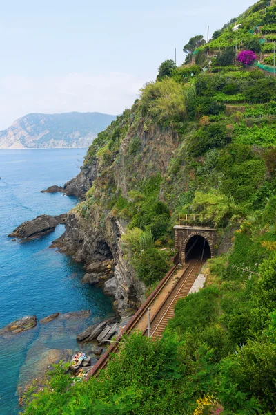 Railroad tunnel at the coast of Vernazza — Stock Photo, Image