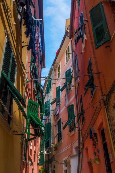 Callejón en el pintoresco pueblo Vernazza —  Fotos de Stock