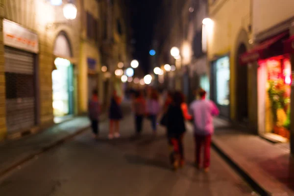 Foto fuera de foco de una escena nocturna en Florencia — Foto de Stock