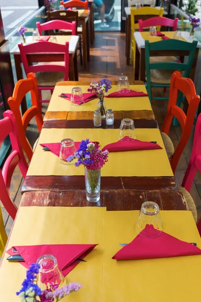 Laid tables of a restaurant — Stock Photo, Image